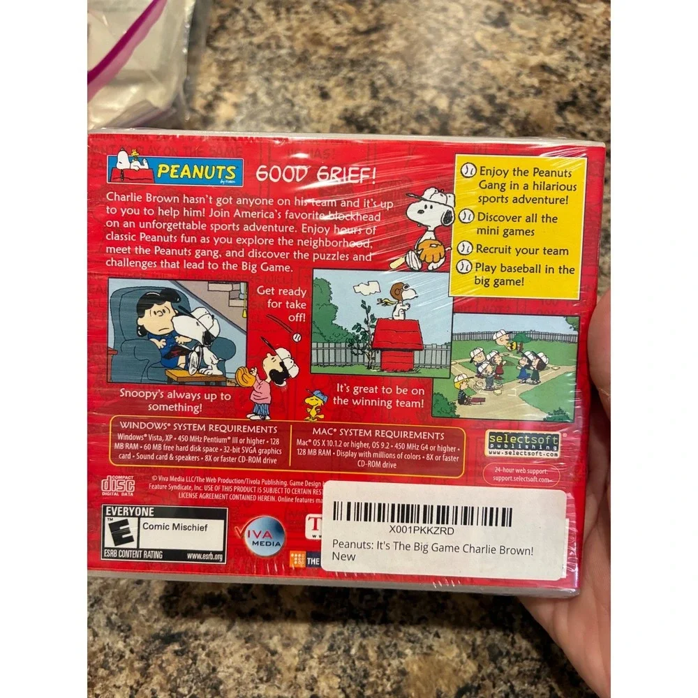 Peanuts It's The Big Game Charlie Brown PC Mac CD-ROM New Sealed Viva Media